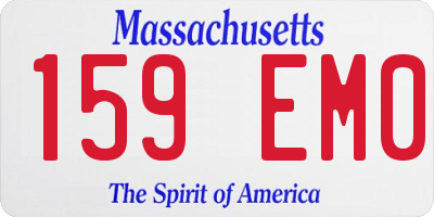 MA license plate 159EM0
