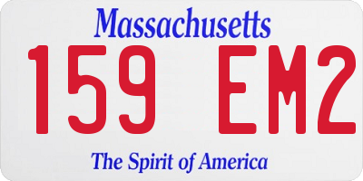MA license plate 159EM2
