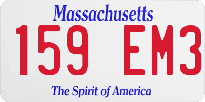 MA license plate 159EM3