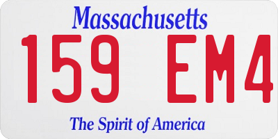 MA license plate 159EM4