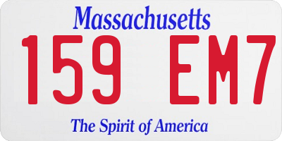 MA license plate 159EM7