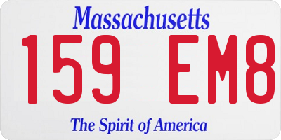 MA license plate 159EM8