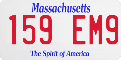 MA license plate 159EM9