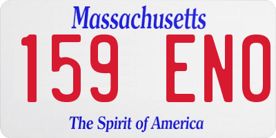 MA license plate 159EN0