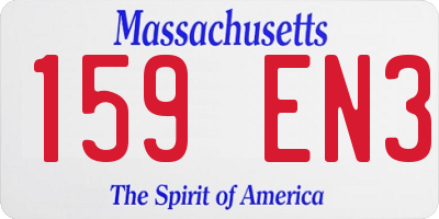MA license plate 159EN3