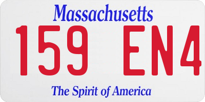 MA license plate 159EN4