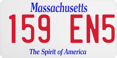 MA license plate 159EN5
