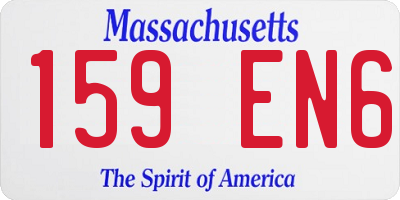 MA license plate 159EN6