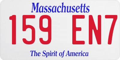 MA license plate 159EN7