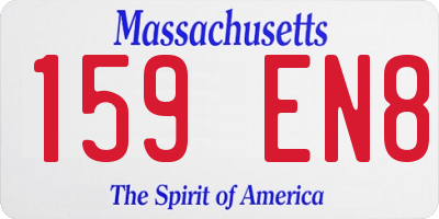 MA license plate 159EN8