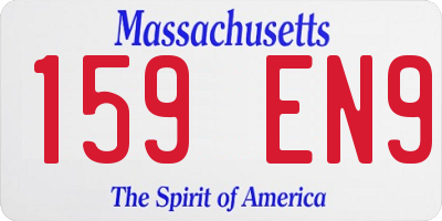 MA license plate 159EN9