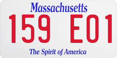 MA license plate 159EO1