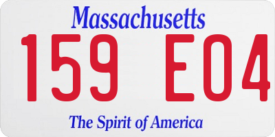 MA license plate 159EO4