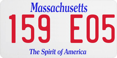 MA license plate 159EO5