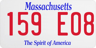 MA license plate 159EO8