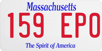 MA license plate 159EP0