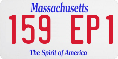 MA license plate 159EP1