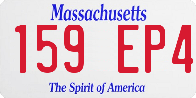 MA license plate 159EP4