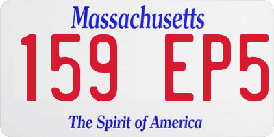 MA license plate 159EP5