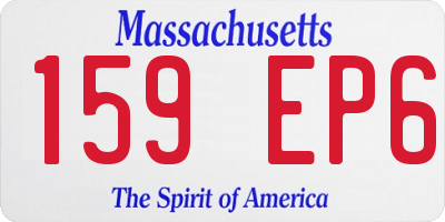 MA license plate 159EP6
