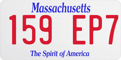 MA license plate 159EP7