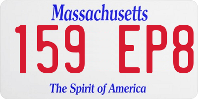 MA license plate 159EP8