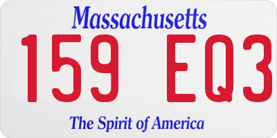 MA license plate 159EQ3