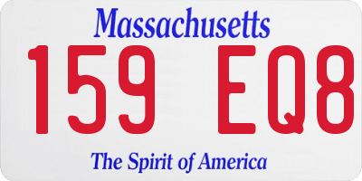 MA license plate 159EQ8