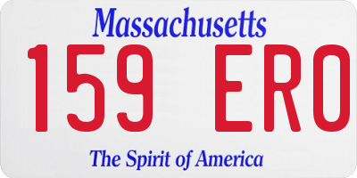 MA license plate 159ER0