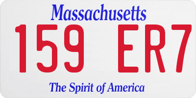 MA license plate 159ER7