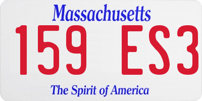 MA license plate 159ES3