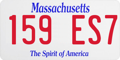 MA license plate 159ES7