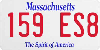 MA license plate 159ES8