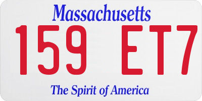 MA license plate 159ET7