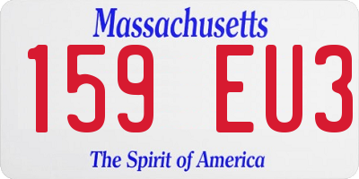 MA license plate 159EU3