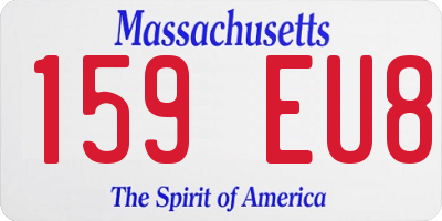 MA license plate 159EU8