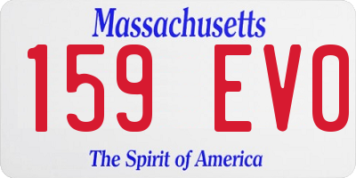MA license plate 159EV0
