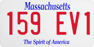 MA license plate 159EV1