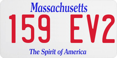 MA license plate 159EV2