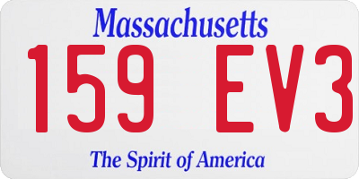 MA license plate 159EV3