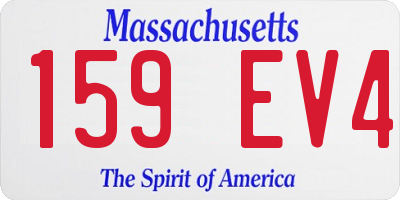MA license plate 159EV4