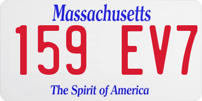 MA license plate 159EV7