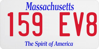 MA license plate 159EV8
