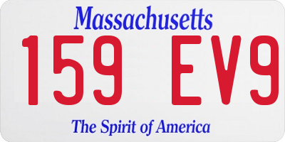 MA license plate 159EV9