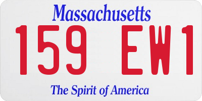 MA license plate 159EW1
