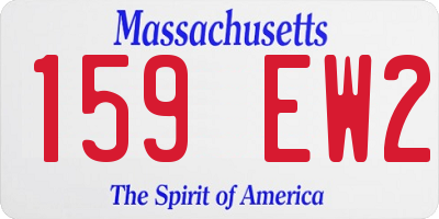 MA license plate 159EW2
