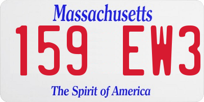 MA license plate 159EW3