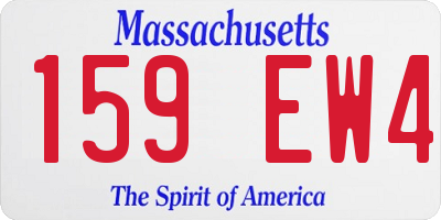 MA license plate 159EW4