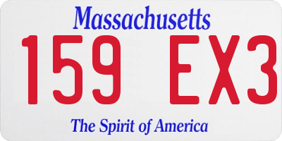 MA license plate 159EX3