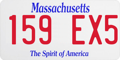 MA license plate 159EX5
